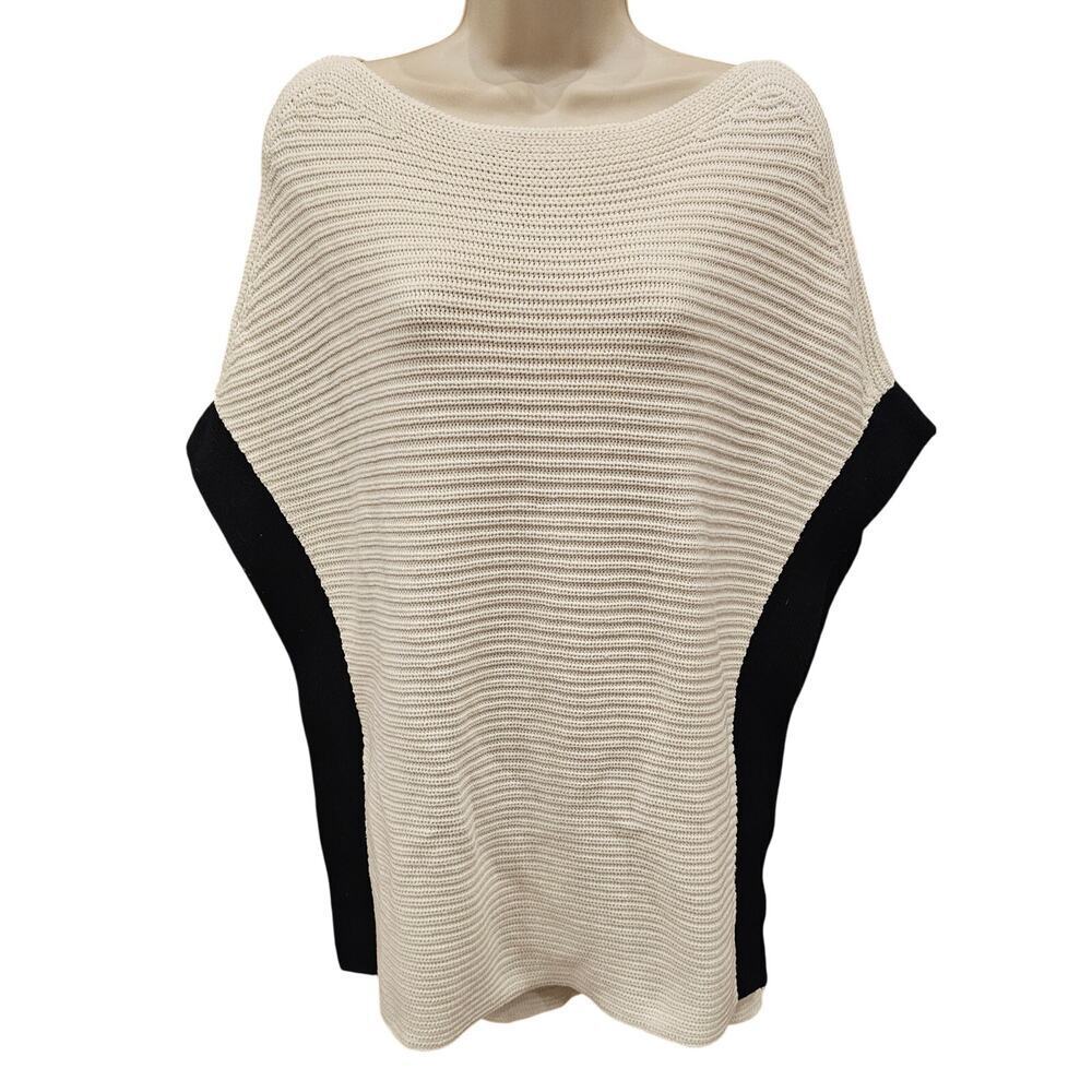 White House Black Market Shrug Pullover Sweater Scoop Neck M neutral winter +